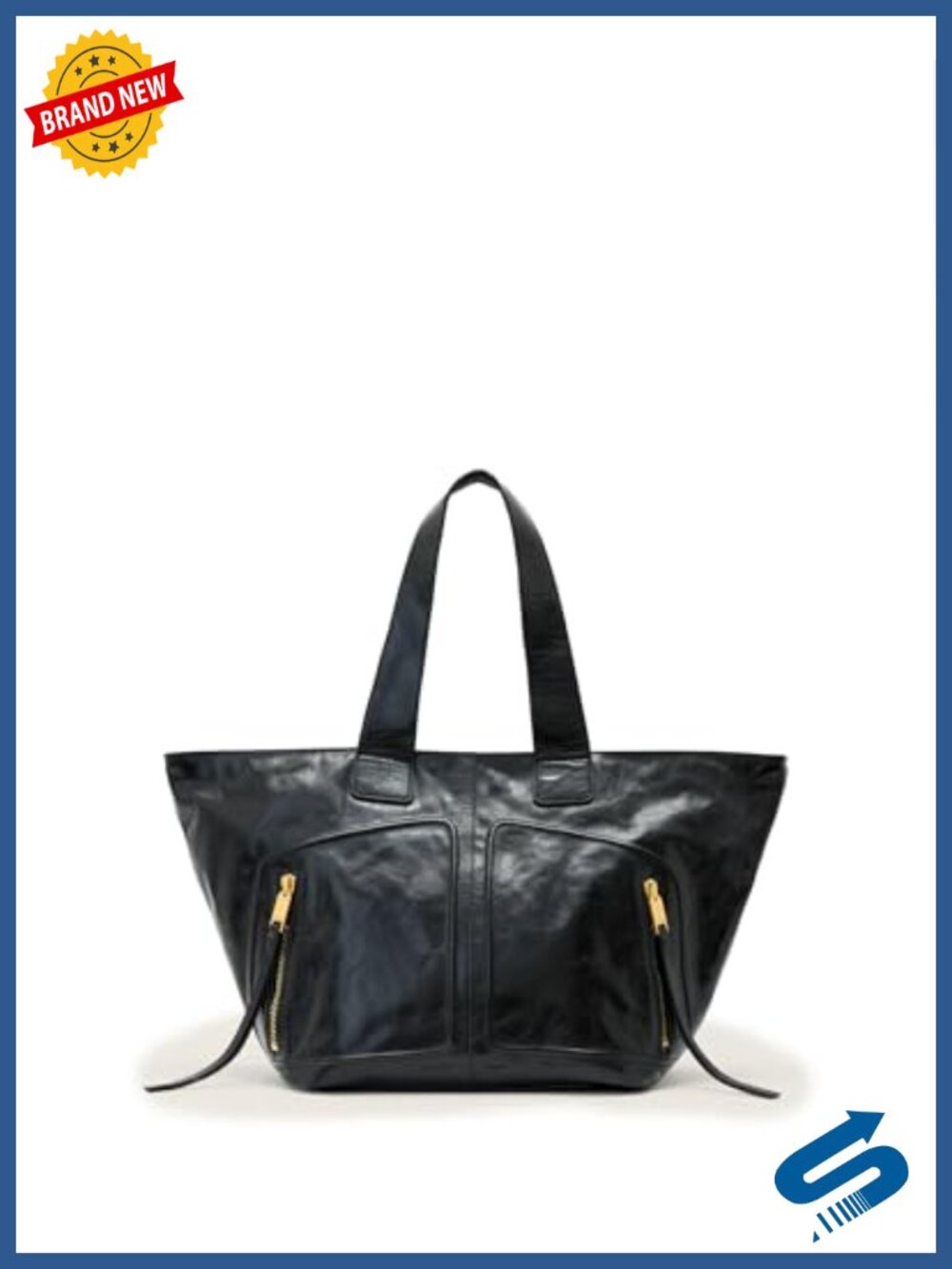 AllSaints Jean Rey Leather Tote Bag - 100% Cow Leather Shoulder Handbag
